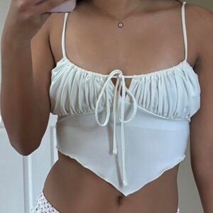 Urban Outfitters White Cropped Tank Top